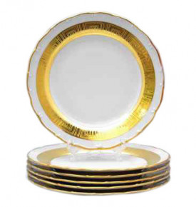 Набор тарелок 25 см 6 шт  Bohemia Porcelan Moritz Zdekauer 1810 s.r.o. "Анжелика /Версаче /Золото" / 024028