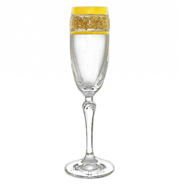 Бокал для шампанского 160 мл 1 шт  Rona &quot;Люция /Золотая коллекция, широкое золото&quot; / 214578