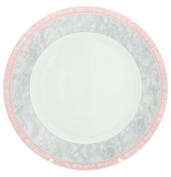 Блюдо 30 см круглое  Thun &quot;Яна /Серый мрамор с розовым кантом&quot; / 128481