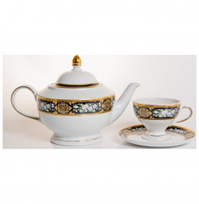 Чайный сервиз на 6 персон 15 предметов  Thun "Кристина /Цветочные мотивы" / 033043