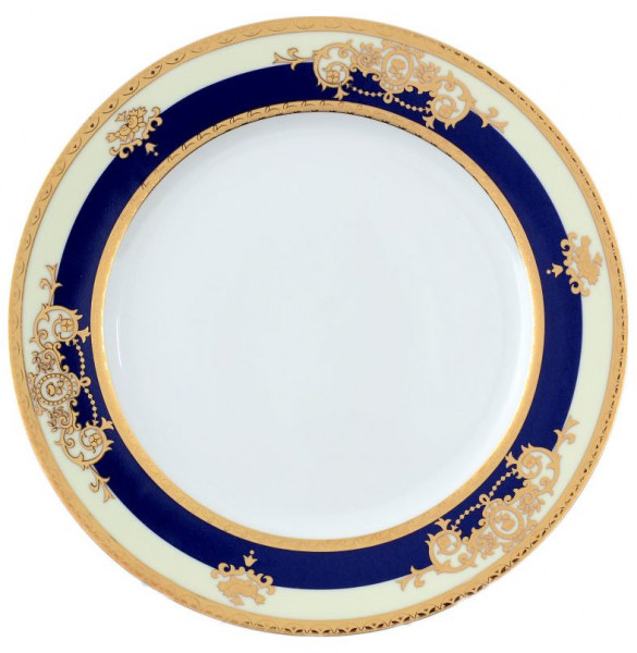 Набор тарелок 21 см 6 шт  Thun &quot;Яна /Синяя полоса с золотым вензелем&quot; / 056381