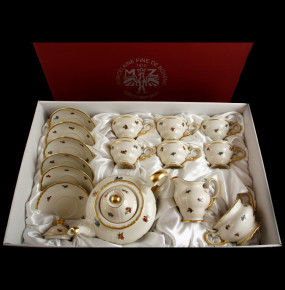 Чайный сервиз на 6 персон 15 предметов  Bohemia Porcelan Moritz Zdekauer 1810 s.r.o. "Анжелика /Мелкие цветы /СК" подарочная упаковка / 098883