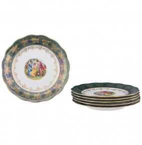 Набор тарелок 25 см 6 шт  Royal Czech Porcelain "Фредерика /Мадонна зелёная" / 088744