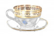 Чашка чайная 220 мл 1 шт  Crystalite Bohemia &quot;Золотые листики&quot; / 133112