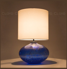 Настольная лампа 1 рожковая  Cloyd "MIRIAM" / выс. 60 см - хром - синее стекло / 347275