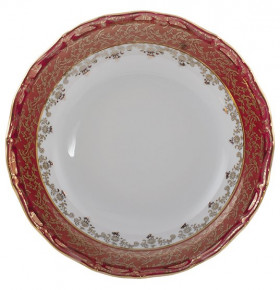 Набор салатников 19 см 6 шт  Royal Czech Porcelain "Офелия /Красная /Золотые листики" / 204777