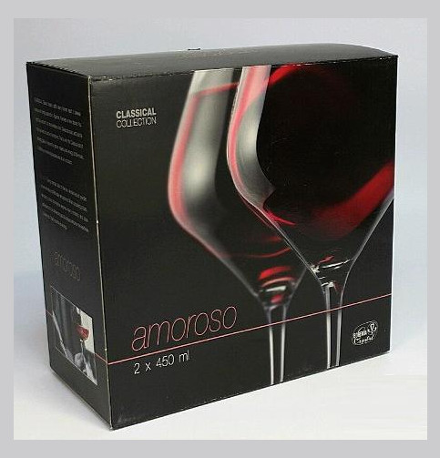Бокалы для красного вина 450 мл 2 шт  Crystalex CZ s.r.o. &quot;Аморосо /Золотая спираль /8441&quot; / 111242