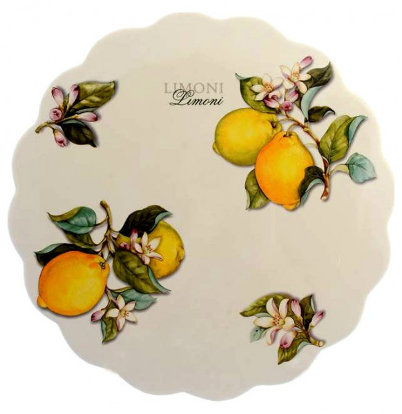 Блюдо для торта 34 см  Artigianato Ceramico by Caroline &quot;Artigianato ceramico /Лимоны&quot; / 156765
