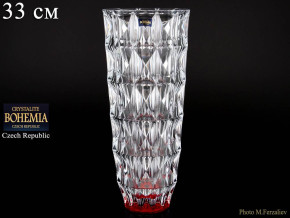 Ваза для цветов 33 см  Crystalite Bohemia "Диаманд /Красное дно" / 075752