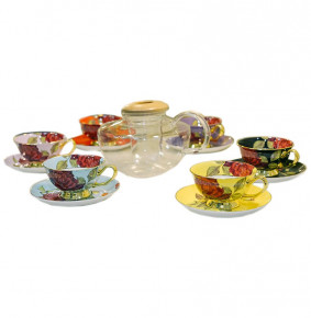 Набор чайных пар на 6 персон 12 предметов  Royal Classics "Yuzu /Колорс /Розы" / 133405