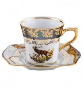 Чайная чашка 230 мл 1 шт  Royal Czech Porcelain "Львов /Охота зеленая" / 204386