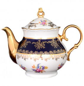 Заварочный чайник 1,2 л  Bohemia Porcelan Moritz Zdekauer 1810 s.r.o. "Офелия /Кобальт /Полевой цветок" / 078834