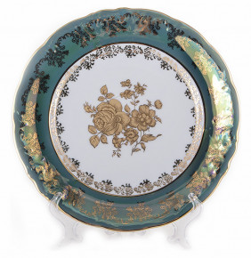 Набор тарелок 23 см 6 шт глубокие  МаМ декор "Фредерика /Золотая роза /зелёная" / 159588