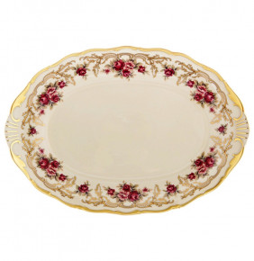 Блюдо 32 см овальное  Bohemia Porcelan Moritz Zdekauer 1810 s.r.o. "Анжелика /Плетистая роза /СК" / 092363
