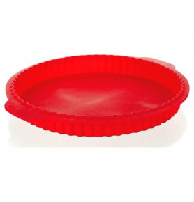 Форма для выпечки пирога 27 x 3,5 см круглая силикон красная "Banquet"  / 152385