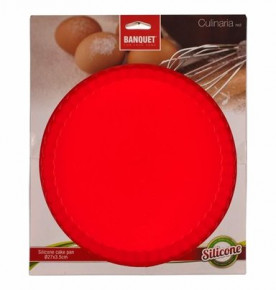 Форма для выпечки пирога 27 x 3,5 см круглая силикон красная "Banquet"  / 152385