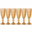 Бокалы для шампанского 150 мл 6 шт янтарные  LEFARD &quot;Muza ion /Ромбо&quot; / 262098