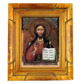Икона на фарфоре 250 х 185 мм в деревянной раме 9  Leander "Спаситель" / 158567