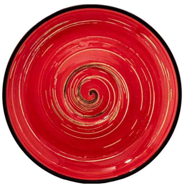 Блюдце 14 см красное  Wilmax &quot;Spiral&quot; / 261565