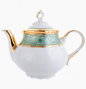 Заварочный чайник 1,2 л  Thun "Констанция /Серо-голубая полоса с золотом" / 122610