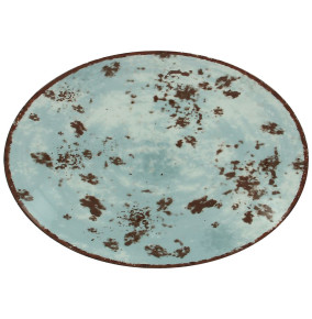 Тарелка 32 х 27 см овальная плоская голубая  RAK Porcelain "Peppery" / 314821