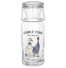 Графин для воды 700 мл с крышкой-стаканом  Rakle "Family farm /Geese" / 328658