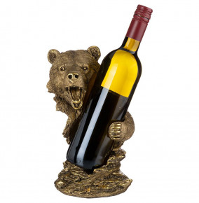 Подставка под бутылку 16 х 26 см  ИП Шихмурадов "Медведь" /бронза с позолотой / 273649