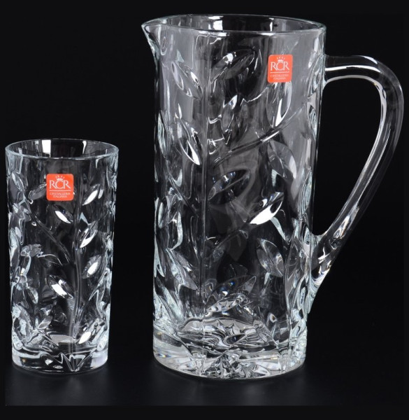 Набор для воды 7 предметов (кувшин 1,2 л + 6 стаканов по 360 мл)  RCR Cristalleria Italiana SpA &quot;Лаурус /Без декора&quot; / 117033