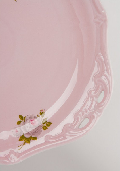 Пирожковая тарелка 28 см  Weimar Porzellan &quot;Алвин розовый&quot; / 001601
