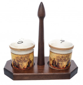 Набор для специй 19,7 х 9,7 см на деревянной подставке  Ceramica Cuore "Натюрморт"  / 226228