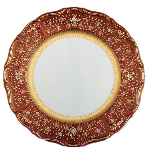 Набор тарелок 25 см 6 шт  МаМ декор &quot;Мария-Луиза /Красная /Королевская лилия&quot; / 064458