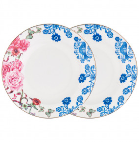 Набор тарелок 20,5 см глубокие  LEFARD "Дуэт /Цветы и птица" (2шт.) / 213230