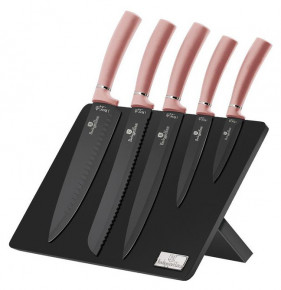 Набор кухонных ножей на подставке 6 предметов  Berlinger Haus "I-Rose Edition" / 201239