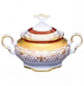 Сахарница 250 мл  Royal Czech Porcelain "Мария-Луиза /Королевская лилия на красном" / 203745