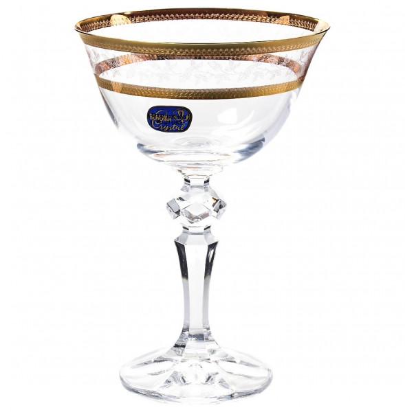 Бокал для мартини 180 мл 1 шт  Crystalite Bohemia &quot;Лаура /Золотые листики&quot; V-D / 167048