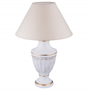 Настольная лампа 54 см с абажуром белая  LOUCICENTRO CERAMICA "Элеганс /Отводка золото" / 193622