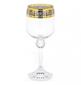 Бокалы для белого вина 190 мл 6 шт  Crystalex CZ s.r.o. "Джулия /Цветочный узор на платине" / 121707