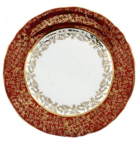 Набор тарелок 19 см 6 шт  Roman Lidicky "Фредерика /Золотые листики на красном" / 167797