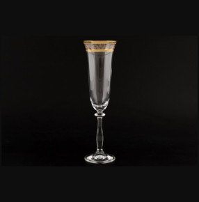 Бокалы для шампанского 190 мл 6 шт  Crystalex CZ s.r.o. "Анжела /Золотые листики" / 054667