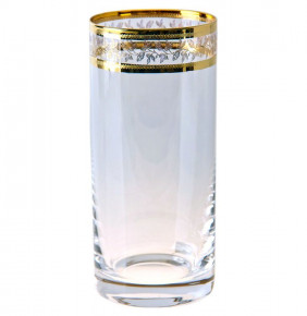 Стаканы для воды 350 мл 6 шт  Crystalite Bohemia "Барлайн /Золотые листики"  / 005809