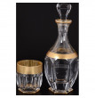 Набор для виски 7 предметов (Графин + 6 стаканов)  Crystalite Bohemia &quot;Сафари /Матовое золото&quot; / 124823
