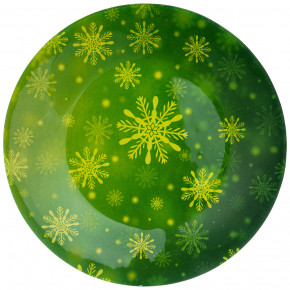 Тарелка 25 см зелёная  LEFARD "Новогодний калейдоскоп /Снежинки" / 268464