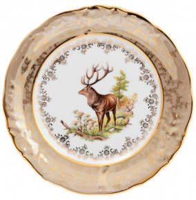 Набор тарелок 21 см 6 шт  Sterne porcelan "Фредерика /Охота бежевая" / 128793