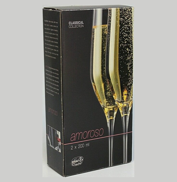 Бокалы для шампанского 200 мл 2 шт  Crystalex CZ s.r.o. &quot;Аморосо /Золотая отводка /8426&quot; / 111239