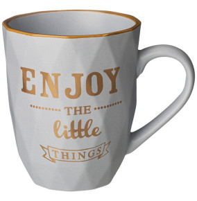Кружка 340 мл серая  LEFARD "Enjoy the little things" / 330215
