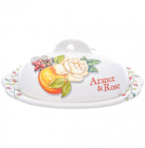 Масленка 22,5 х 15,5 см  Artigianato Ceramico by Caroline "Artigianato ceramico /Апельсин и роза" / 228483