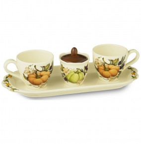 Чайный набор на 2 персоны 5 предметов  Artigianato Ceramico by Caroline "Artigianato ceramico /Тыква" / 149466