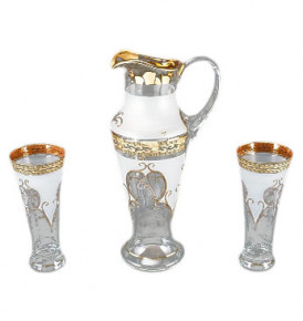Набор для воды 7 предметов (кувшин 1,5 л + 6 стаканов)  Balvinglass "Иксовка /Версаче золото" / 054587