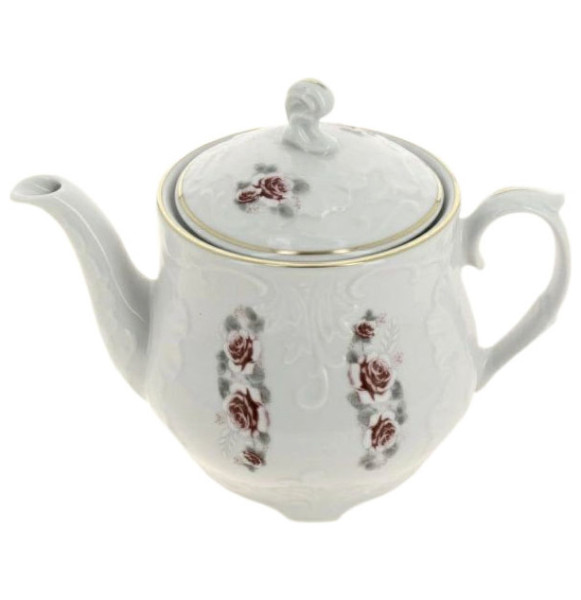 Заварочный чайник 1,1 л  Cmielow &quot;Рококо /577 /Серая роза /золото&quot; / 149065