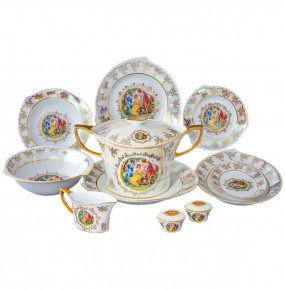 Столовый сервиз на 6 персон 27 предметов  Royal Czech Porcelain "Хаппа /Мадонна перламутр" / 203414